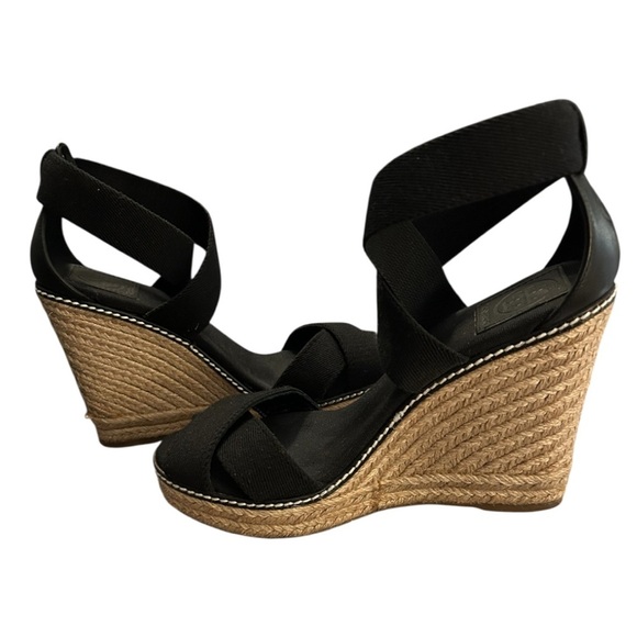 Tory Burch Adonis Black Wedge Espradrille - Picture 3 of 11
